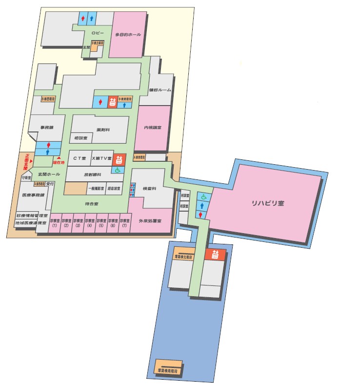 大分記念病院　院内マップ1階