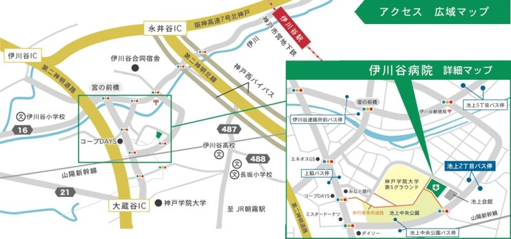 伊川谷病院　アクセスマップ