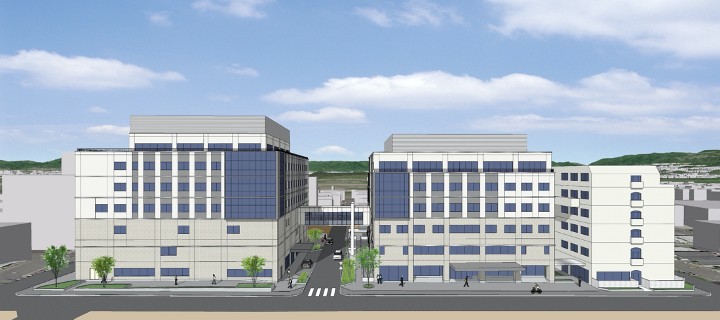 京都田辺中央病院　外観CG