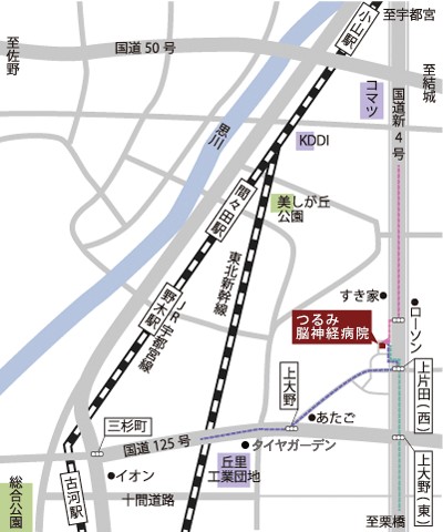つるみ脳神経病院　アクセスマップ