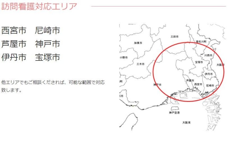 羽衣訪問看護ステーション　対応エリア
